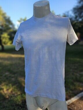 Kenneth Cole Cotton Spandex White Textured Short Sleeve T-Shirt